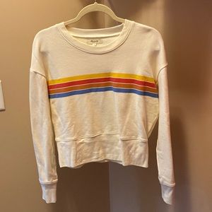 Madewell crop rainbow sweatshirt